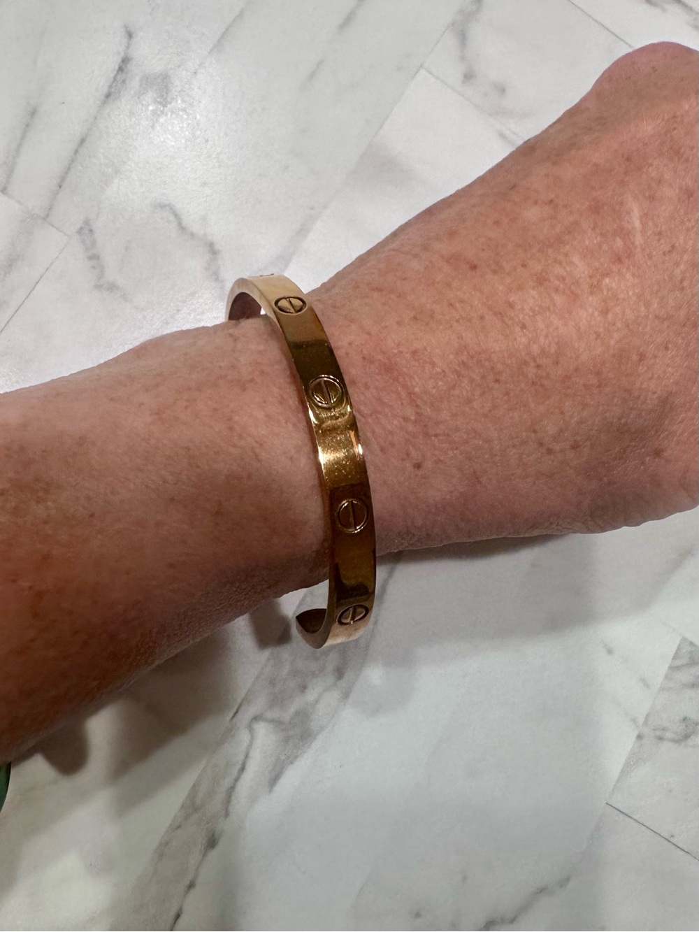 Source Unknown Gold Screw-Accent Cuff Bracelet